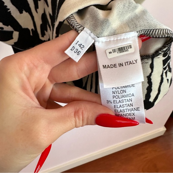 Blumarine Zebra Print Dress w/Rhinestone Details - Picture 6 of 10